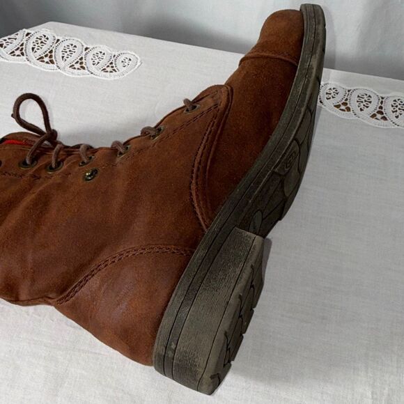 American Eagle Boho Fold-Over Combat Boots Women’s 8 Brown Faux Leather Aztec Wo - Picture 10 of 14